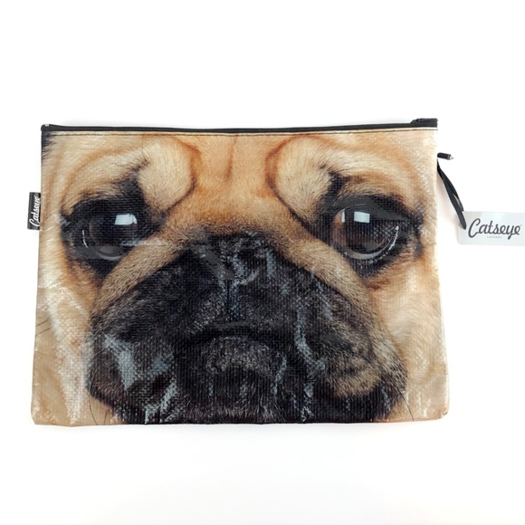 Catseye London Handbags - Catseye London 'Pug Dog' Traveling and Storage Pouch 12 3/4” X 9 1/2”